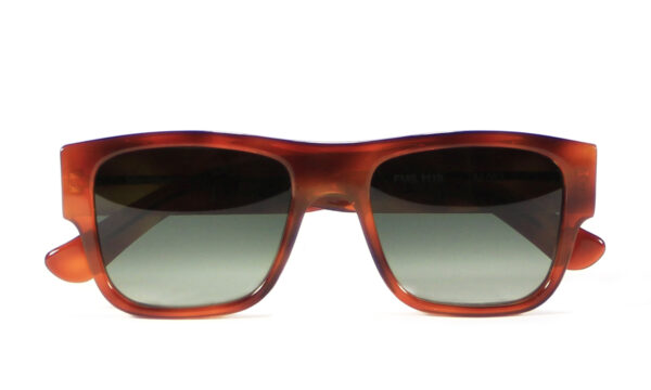 Blond tortoiseshell french scare rectangular sunglasses for men front view Marmillon lunetier